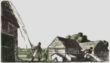 Spraying down farm buildings