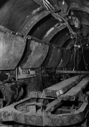 North Cable Tube shutter in position for second arch 450ft in from Site 11 adit - 17 June 1955